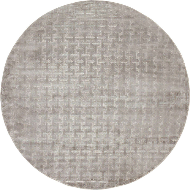 Gray 8' x 8' Jill Zarin Uptown Round Area Rug 70% Polypropylene & 30% Polyester  Contemporary Carpet for Living, Dining, Office, Bedroom for Sale at Rug Engine