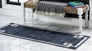 Navy Blue 2' 7 x 13' 11 Jill Zarin Uptown Runner Area Rug 70% Polypropylene & 30% Polyester  Contemporary Carpet for Living, Dining, Office, Bedroom for Sale at Rug Engine