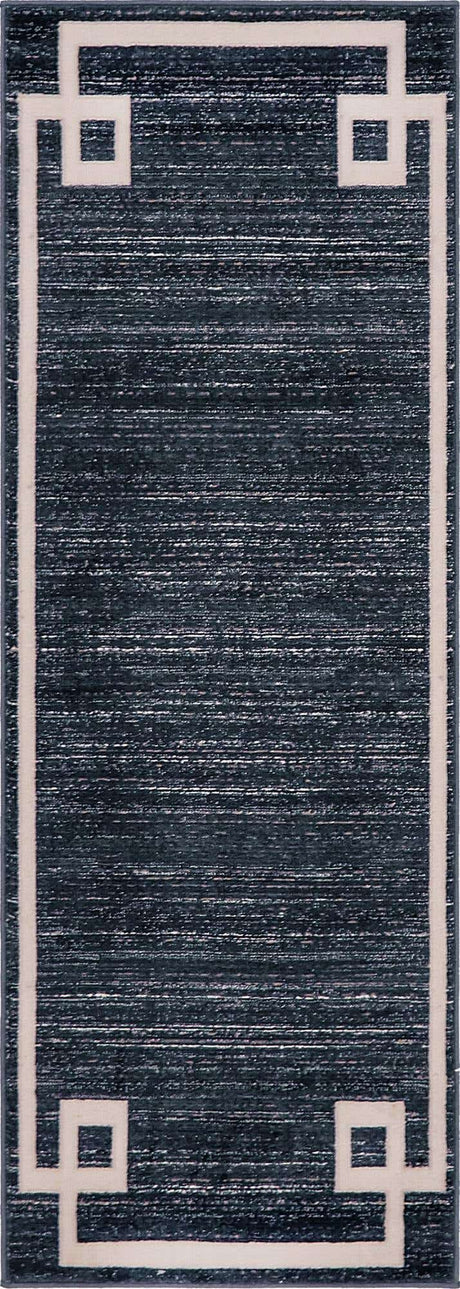 Navy Blue 2' 2 x 6' 1 Jill Zarin Uptown Runner Area Rug 70% Polypropylene & 30% Polyester  Contemporary Carpet for Living, Dining, Office, Bedroom for Sale at Rug Engine