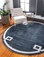 Navy Blue 3' 3 x 3' 3 Jill Zarin Uptown Round Area Rug 70% Polypropylene & 30% Polyester  Contemporary Carpet for Living, Dining, Office, Bedroom for Sale at Rug Engine