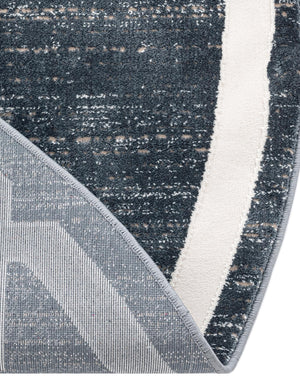 Navy Blue 3' 3 x 3' 3 Jill Zarin Uptown Round Area Rug 70% Polypropylene & 30% Polyester  Contemporary Carpet for Living, Dining, Office, Bedroom for Sale at Rug Engine