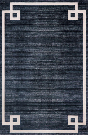 Navy Blue 4' 1 x 6' 1 Jill Zarin Uptown Rectangle Area Rug 70% Polypropylene & 30% Polyester  Contemporary Carpet for Living, Dining, Office, Bedroom for Sale at Rug Engine