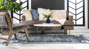 Navy Blue 5' 1 x 8' Jill Zarin Uptown Rectangle Area Rug 70% Polypropylene & 30% Polyester  Contemporary Carpet for Living, Dining, Office, Bedroom for Sale at Rug Engine