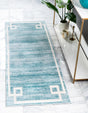 Turquoise 2' 2 x 6' 1 Jill Zarin Uptown Runner Area Rug 70% Polypropylene & 30% Polyester  Contemporary Carpet for Living, Dining, Office, Bedroom for Sale at Rug Engine