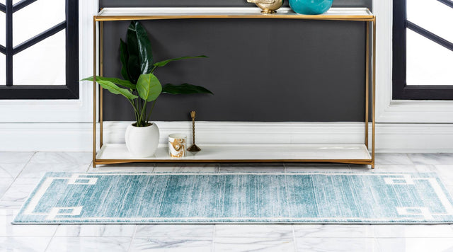 Turquoise 2' 7 x 8' Jill Zarin Uptown Runner Area Rug 70% Polypropylene & 30% Polyester  Contemporary Carpet for Living, Dining, Office, Bedroom for Sale at Rug Engine