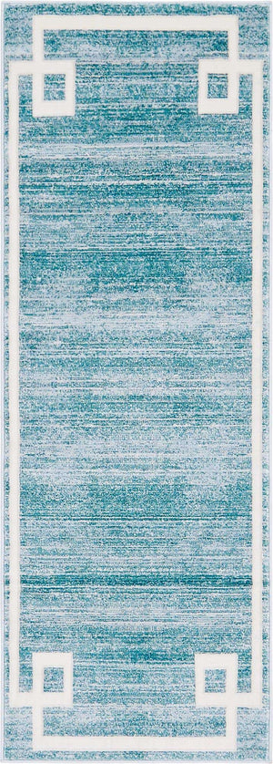 Turquoise 2' 2 x 6' 1 Jill Zarin Uptown Runner Area Rug 70% Polypropylene & 30% Polyester  Contemporary Carpet for Living, Dining, Office, Bedroom for Sale at Rug Engine