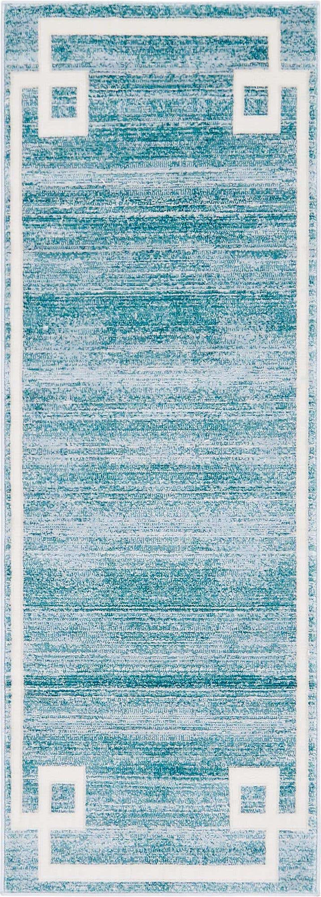 Turquoise 2' 2 x 6' 1 Jill Zarin Uptown Runner Area Rug 70% Polypropylene & 30% Polyester  Contemporary Carpet for Living, Dining, Office, Bedroom for Sale at Rug Engine
