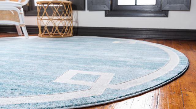 Turquoise 8' x 8' Jill Zarin Uptown Round Area Rug 70% Polypropylene & 30% Polyester  Contemporary Carpet for Living, Dining, Office, Bedroom for Sale at Rug Engine