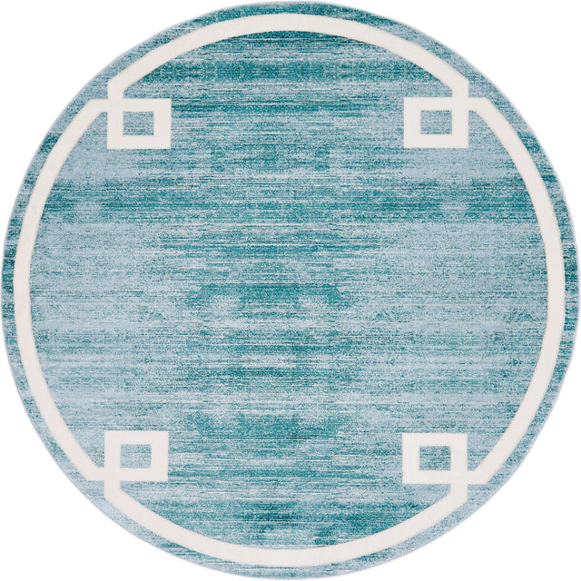 Turquoise 8' x 8' Jill Zarin Uptown Round Area Rug 70% Polypropylene & 30% Polyester  Contemporary Carpet for Living, Dining, Office, Bedroom for Sale at Rug Engine