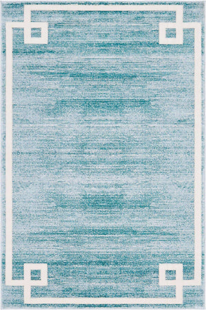 Turquoise 4' 1 x 6' 1 Jill Zarin Uptown Rectangle Area Rug 70% Polypropylene & 30% Polyester  Contemporary Carpet for Living, Dining, Office, Bedroom for Sale at Rug Engine