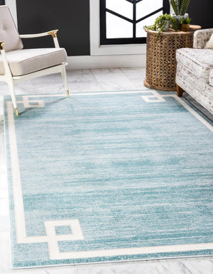 Turquoise 1' 8 x 1' 8 Jill Zarin Uptown Sample Area Rug 70% Polypropylene & 30% Polyester  Contemporary Carpet for Living, Dining, Office, Bedroom for Sale at Rug Engine