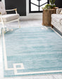 Turquoise 1' 8 x 1' 8 Jill Zarin Uptown Sample Area Rug 70% Polypropylene & 30% Polyester  Contemporary Carpet for Living, Dining, Office, Bedroom for Sale at Rug Engine