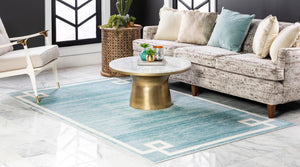 Turquoise 8' x 10' Jill Zarin Uptown Rectangle Area Rug 70% Polypropylene & 30% Polyester  Contemporary Carpet for Living, Dining, Office, Bedroom for Sale at Rug Engine