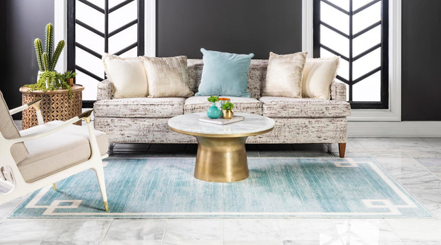 Turquoise 2' x 3' 1 Jill Zarin Uptown Rectangle Area Rug 70% Polypropylene & 30% Polyester  Contemporary Carpet for Living, Dining, Office, Bedroom for Sale at Rug Engine