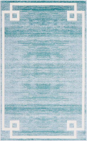 Turquoise 5' 1 x 8' Jill Zarin Uptown Rectangle Area Rug 70% Polypropylene & 30% Polyester  Contemporary Carpet for Living, Dining, Office, Bedroom for Sale at Rug Engine