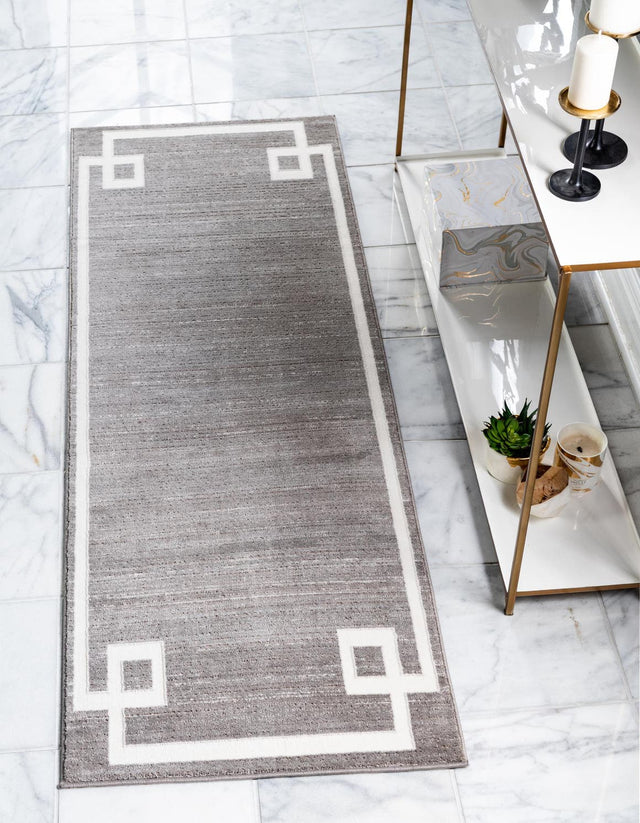 Gray 2' 7 x 13' 11 Jill Zarin Uptown Runner Area Rug 70% Polypropylene & 30% Polyester  Contemporary Carpet for Living, Dining, Office, Bedroom for Sale at Rug Engine