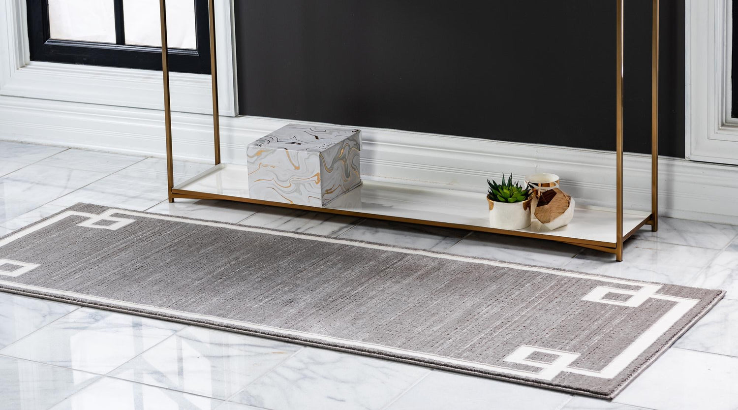 Gray 2' 7 x 13' 11 Jill Zarin Uptown Runner Area Rug 70% Polypropylene & 30% Polyester  Contemporary Carpet for Living, Dining, Office, Bedroom for Sale at Rug Engine