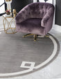 Gray 5' 3 x 5' 3 Jill Zarin Uptown Round Area Rug 70% Polypropylene & 30% Polyester  Contemporary Carpet for Living, Dining, Office, Bedroom for Sale at Rug Engine