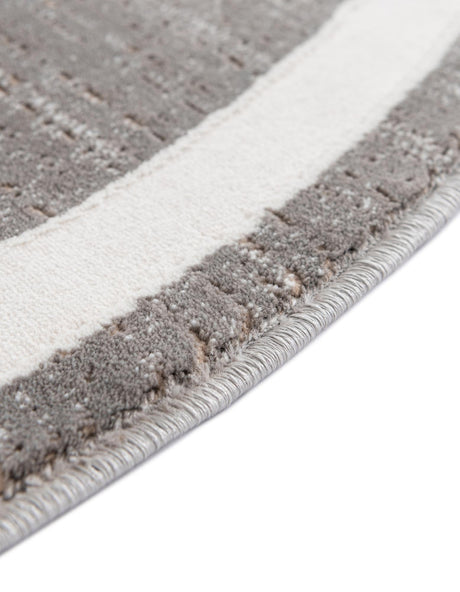 Gray 5' 3 x 5' 3 Jill Zarin Uptown Round Area Rug 70% Polypropylene & 30% Polyester  Contemporary Carpet for Living, Dining, Office, Bedroom for Sale at Rug Engine