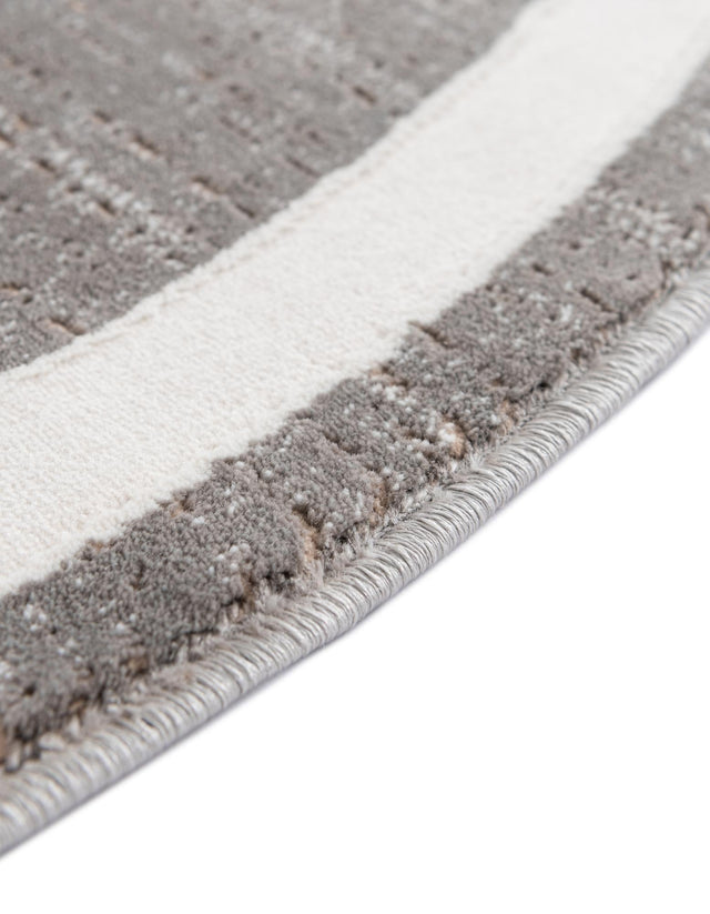 Gray 5' 3 x 5' 3 Jill Zarin Uptown Round Area Rug 70% Polypropylene & 30% Polyester  Contemporary Carpet for Living, Dining, Office, Bedroom for Sale at Rug Engine