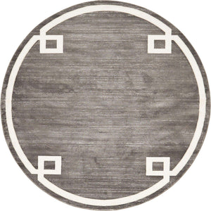 Gray 8' x 8' Jill Zarin Uptown Round Area Rug 70% Polypropylene & 30% Polyester  Contemporary Carpet for Living, Dining, Office, Bedroom for Sale at Rug Engine