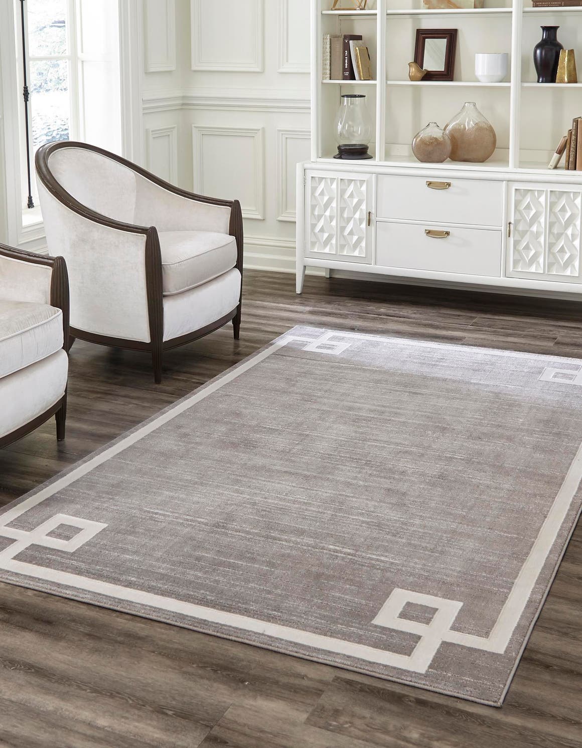 Gray 4' 1 x 6' 1 Jill Zarin Uptown Rectangle Area Rug 70% Polypropylene & 30% Polyester  Contemporary Carpet for Living, Dining, Office, Bedroom for Sale at Rug Engine