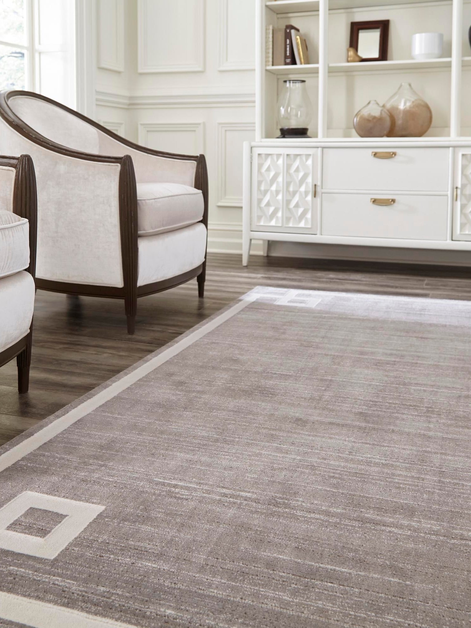 Gray 4' 1 x 6' 1 Jill Zarin Uptown Rectangle Area Rug 70% Polypropylene & 30% Polyester  Contemporary Carpet for Living, Dining, Office, Bedroom for Sale at Rug Engine