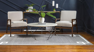 Gray 5' 1 x 8' Jill Zarin Uptown Rectangle Area Rug 70% Polypropylene & 30% Polyester  Contemporary Carpet for Living, Dining, Office, Bedroom for Sale at Rug Engine