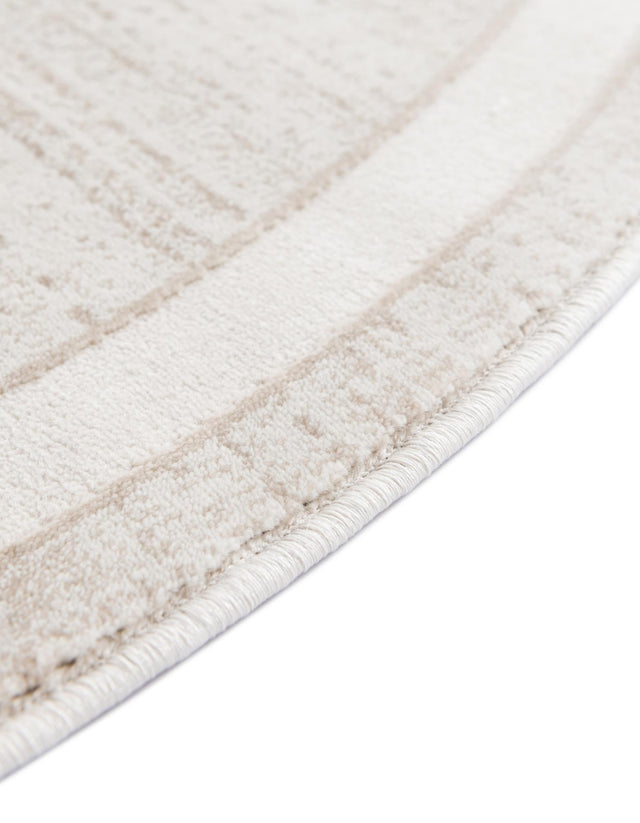 Beige 5' 3 x 5' 3 Jill Zarin Uptown Round Area Rug 70% Polypropylene & 30% Polyester  Contemporary Carpet for Living, Dining, Office, Bedroom for Sale at Rug Engine