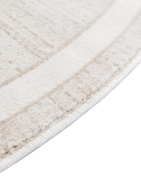 Beige 8' x 8' Jill Zarin Uptown Round Area Rug 70% Polypropylene & 30% Polyester  Contemporary Carpet for Living, Dining, Office, Bedroom for Sale at Rug Engine