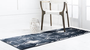 Navy Blue 2' 7 x 8' Jill Zarin Uptown Runner Area Rug 70% Polypropylene & 30% Polyester  Contemporary Carpet for Living, Dining, Office, Bedroom for Sale at Rug Engine