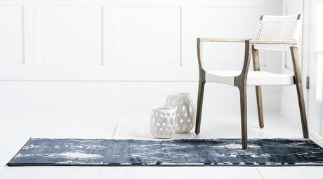 Navy Blue 2' 7 x 8' Jill Zarin Uptown Runner Area Rug 70% Polypropylene & 30% Polyester  Contemporary Carpet for Living, Dining, Office, Bedroom for Sale at Rug Engine