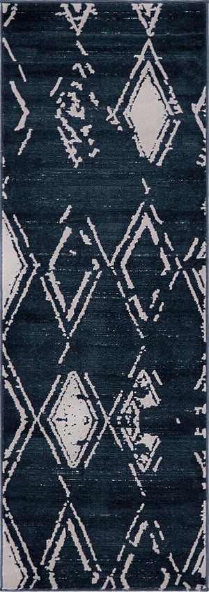 Navy Blue 2' 2 x 6' 1 Jill Zarin Uptown Runner Area Rug 70% Polypropylene & 30% Polyester  Contemporary Carpet for Living, Dining, Office, Bedroom for Sale at Rug Engine