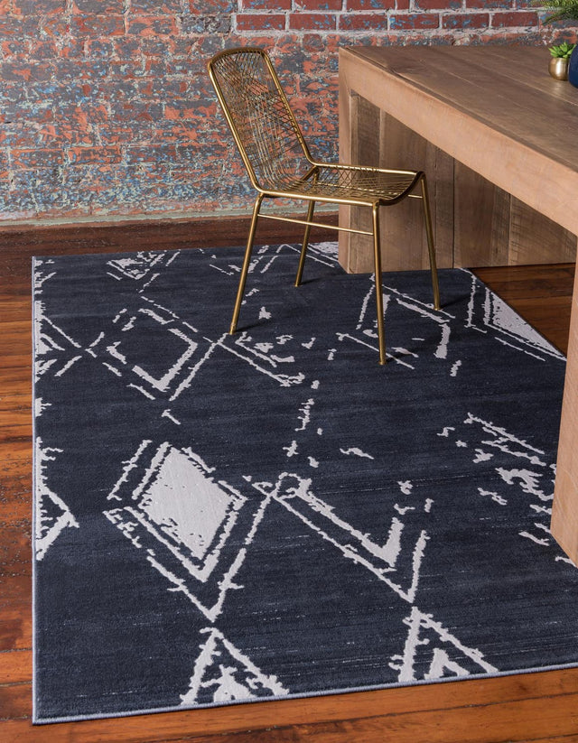 Navy Blue 5' 1 x 8' Jill Zarin Uptown Rectangle Area Rug 70% Polypropylene & 30% Polyester  Contemporary Carpet for Living, Dining, Office, Bedroom for Sale at Rug Engine