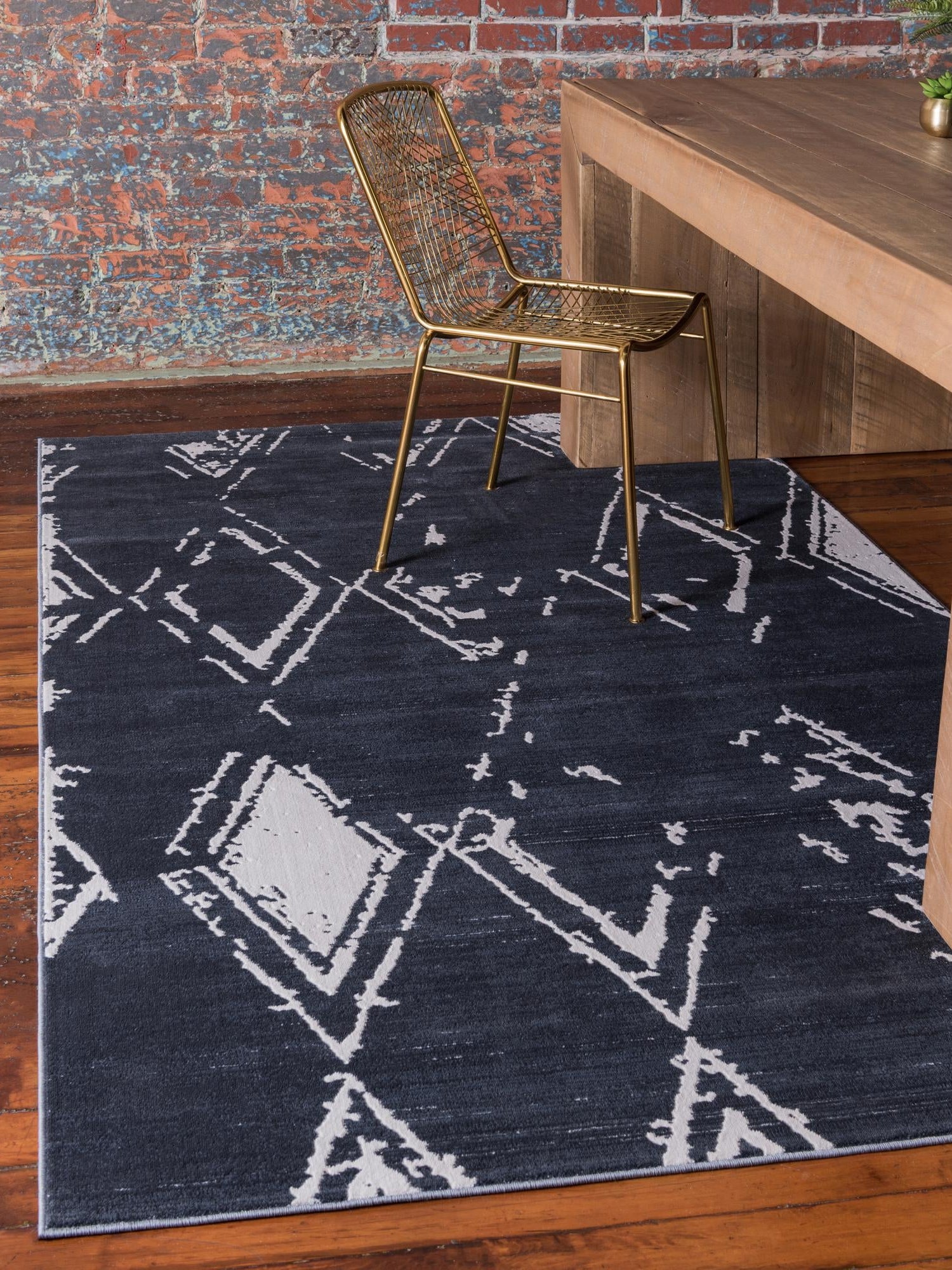 Navy Blue 1' 8 x 1' 8 Jill Zarin Uptown Sample Area Rug 70% Polypropylene & 30% Polyester  Contemporary Carpet for Living, Dining, Office, Bedroom for Sale at Rug Engine