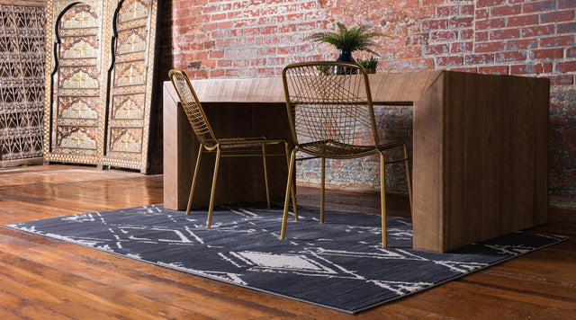 Navy Blue 2' x 3' 1 Jill Zarin Uptown Rectangle Area Rug 70% Polypropylene & 30% Polyester  Contemporary Carpet for Living, Dining, Office, Bedroom for Sale at Rug Engine