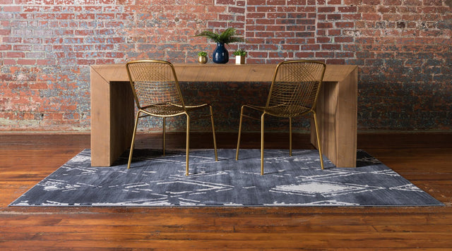 Navy Blue 5' 1 x 8' Jill Zarin Uptown Rectangle Area Rug 70% Polypropylene & 30% Polyester  Contemporary Carpet for Living, Dining, Office, Bedroom for Sale at Rug Engine