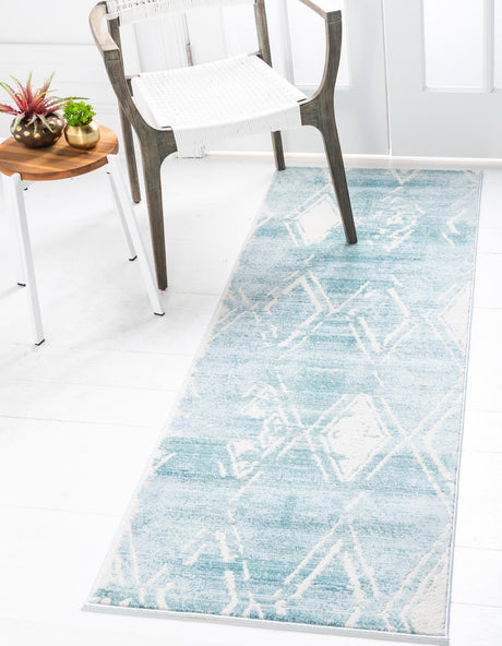 Turquoise 2' 2 x 6' 1 Jill Zarin Uptown Runner Area Rug 70% Polypropylene & 30% Polyester  Contemporary Carpet for Living, Dining, Office, Bedroom for Sale at Rug Engine