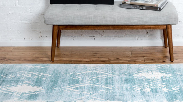 Turquoise 2' 2 x 6' 1 Jill Zarin Uptown Runner Area Rug 70% Polypropylene & 30% Polyester  Contemporary Carpet for Living, Dining, Office, Bedroom for Sale at Rug Engine