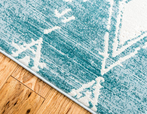 Turquoise 2' 2 x 6' 1 Jill Zarin Uptown Runner Area Rug 70% Polypropylene & 30% Polyester  Contemporary Carpet for Living, Dining, Office, Bedroom for Sale at Rug Engine