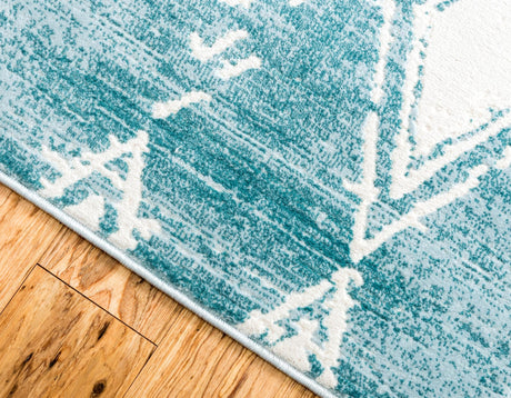 Turquoise 2' 2 x 6' 1 Jill Zarin Uptown Runner Area Rug 70% Polypropylene & 30% Polyester  Contemporary Carpet for Living, Dining, Office, Bedroom for Sale at Rug Engine
