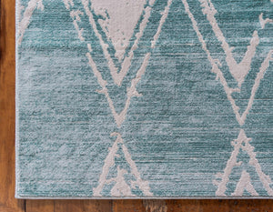 Turquoise 2' 2 x 6' 1 Jill Zarin Uptown Runner Area Rug 70% Polypropylene & 30% Polyester  Contemporary Carpet for Living, Dining, Office, Bedroom for Sale at Rug Engine