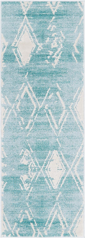 Turquoise 2' 2 x 6' 1 Jill Zarin Uptown Runner Area Rug 70% Polypropylene & 30% Polyester  Contemporary Carpet for Living, Dining, Office, Bedroom for Sale at Rug Engine