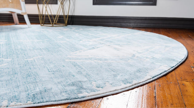 Turquoise 8' x 8' Jill Zarin Uptown Round Area Rug 70% Polypropylene & 30% Polyester  Contemporary Carpet for Living, Dining, Office, Bedroom for Sale at Rug Engine