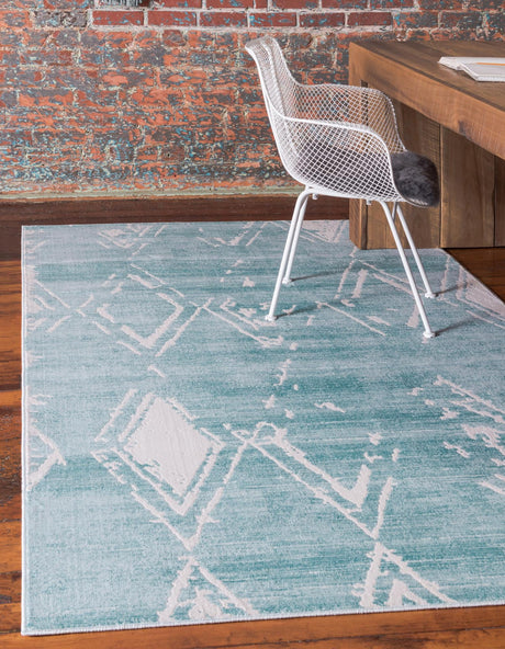 Turquoise 5' 1 x 8' Jill Zarin Uptown Rectangle Area Rug 70% Polypropylene & 30% Polyester  Contemporary Carpet for Living, Dining, Office, Bedroom for Sale at Rug Engine
