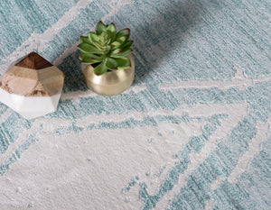Turquoise 5' 1 x 8' Jill Zarin Uptown Rectangle Area Rug 70% Polypropylene & 30% Polyester  Contemporary Carpet for Living, Dining, Office, Bedroom for Sale at Rug Engine