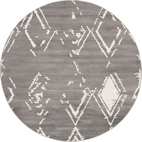 Gray 8' x 8' Jill Zarin Uptown Round Area Rug 70% Polypropylene & 30% Polyester  Contemporary Carpet for Living, Dining, Office, Bedroom for Sale at Rug Engine