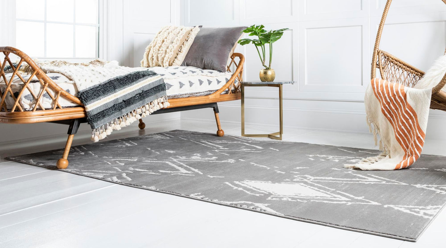 Gray 9' x 12' 2 Jill Zarin Uptown Rectangle Area Rug 70% Polypropylene & 30% Polyester  Contemporary Carpet for Living, Dining, Office, Bedroom for Sale at Rug Engine
