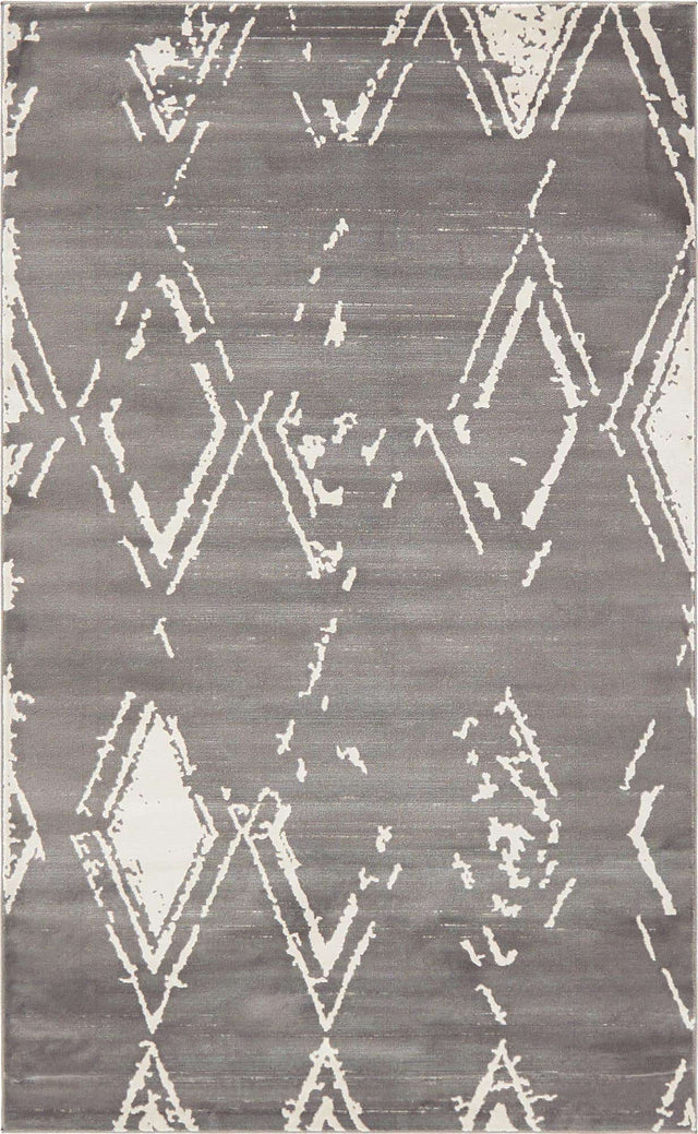 Gray 5' 1 x 8' Jill Zarin Uptown Rectangle Area Rug 70% Polypropylene & 30% Polyester  Contemporary Carpet for Living, Dining, Office, Bedroom for Sale at Rug Engine