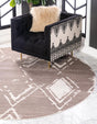 Light Brown 8' x 8' Jill Zarin Uptown Round Area Rug 70% Polypropylene & 30% Polyester  Contemporary Carpet for Living, Dining, Office, Bedroom for Sale at Rug Engine